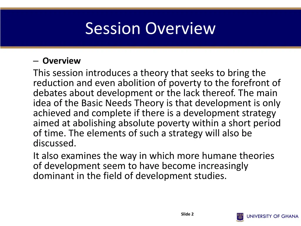 session overview