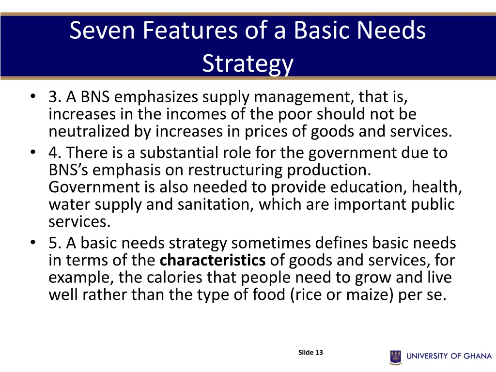 seven features of a basic needs strategy 1