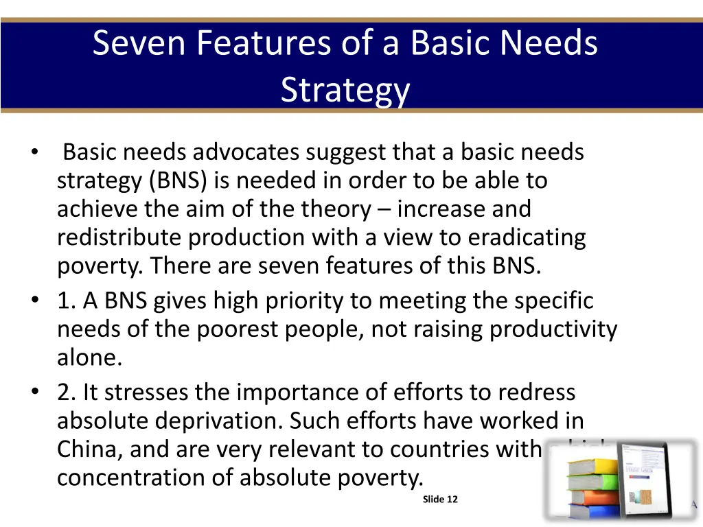 seven features of a basic needs strategy