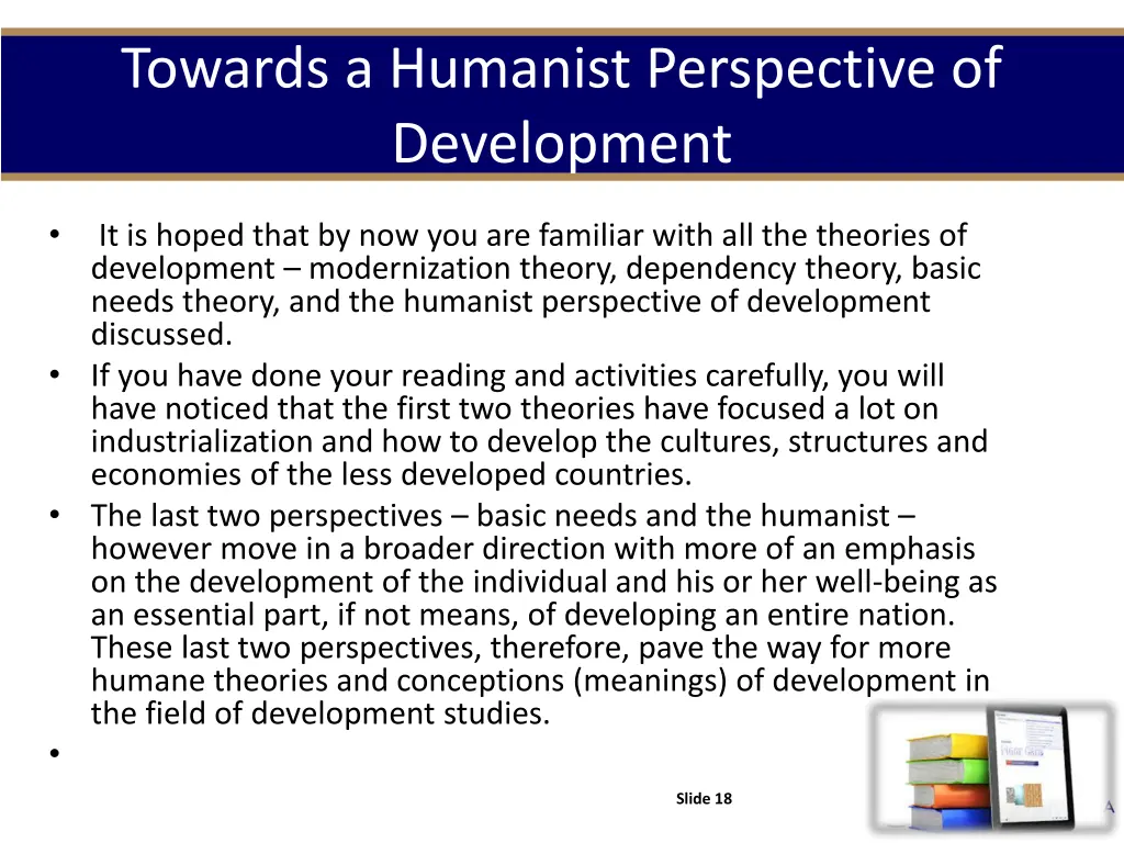 towards a humanist perspective of development