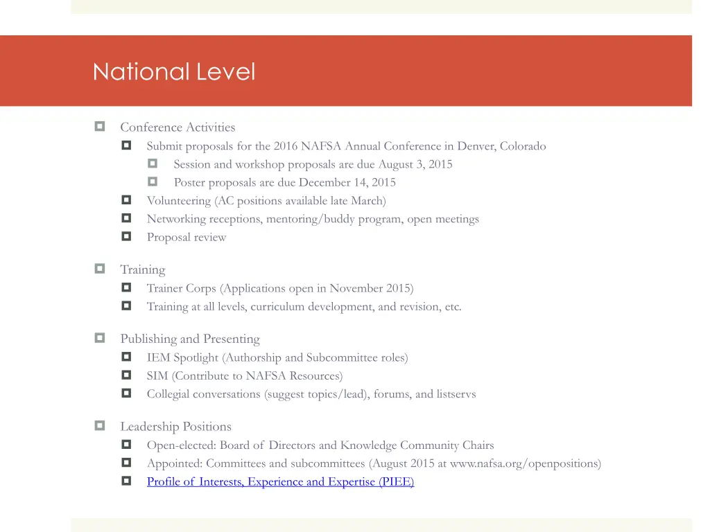 national level