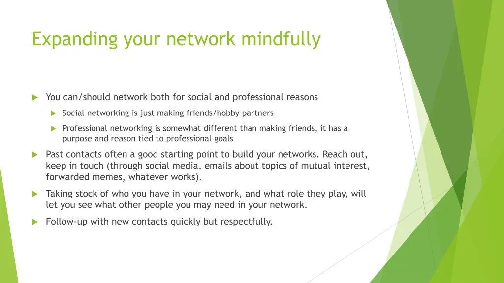 expanding your network mindfully