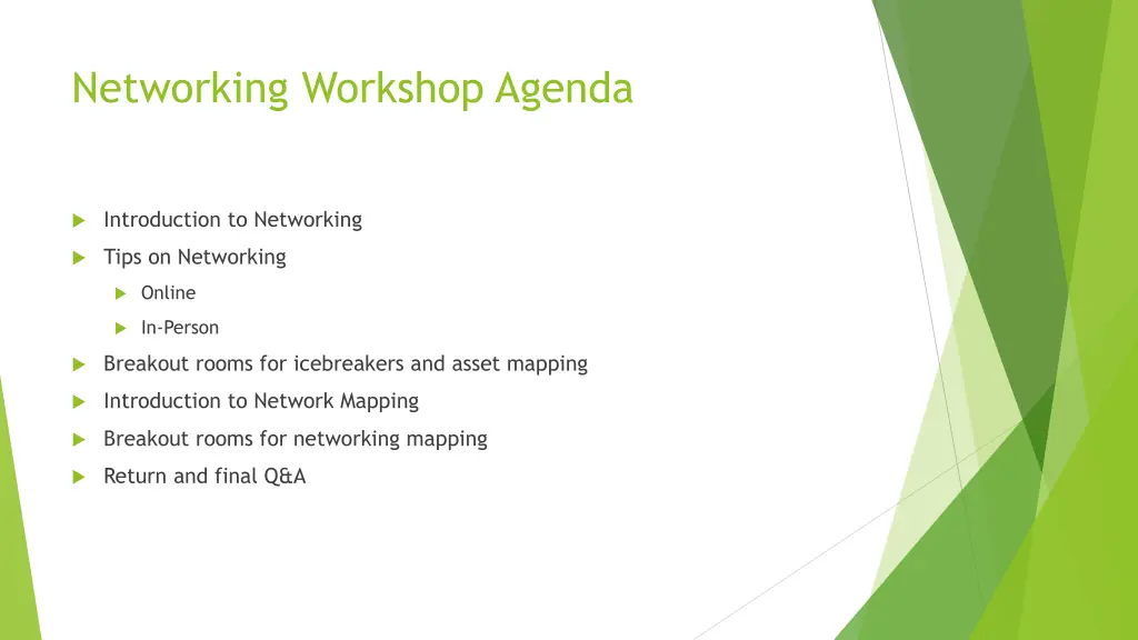 networking workshop agenda