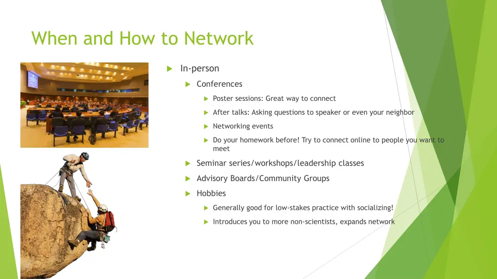 when and how to network 1