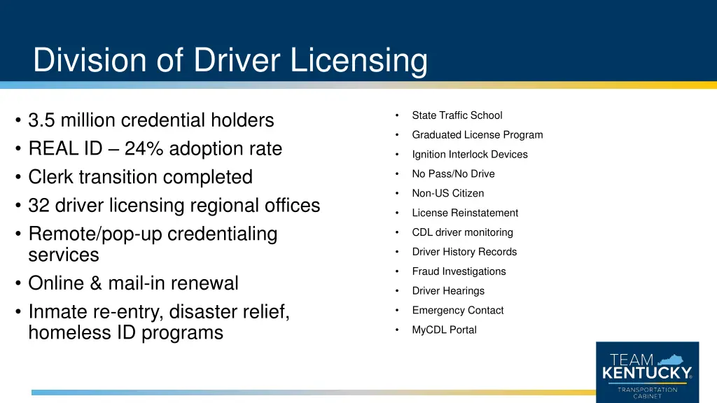 division of driver licensing