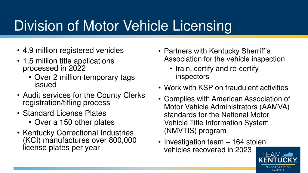 division of motor vehicle licensing