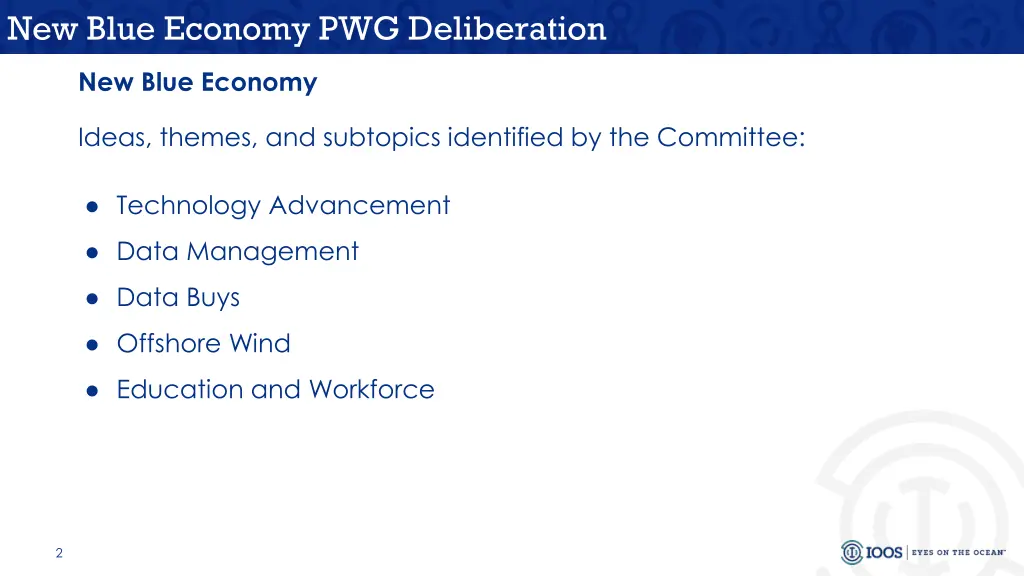 new blue economy pwg deliberation