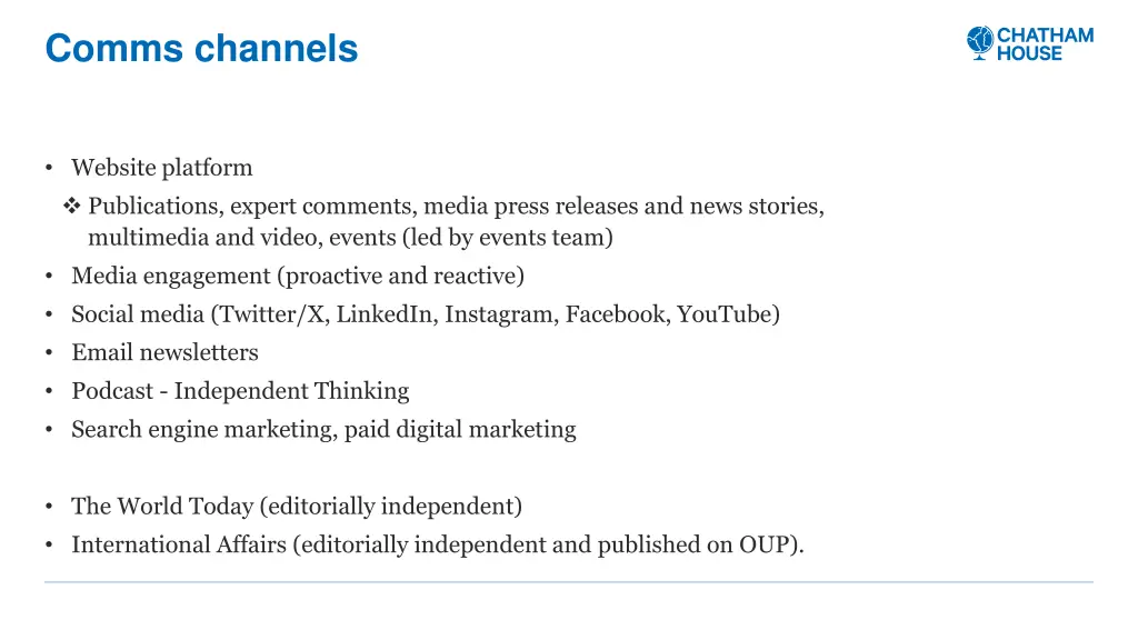 comms channels