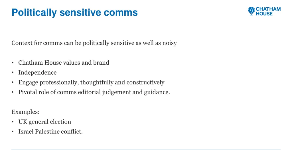 politically sensitive comms