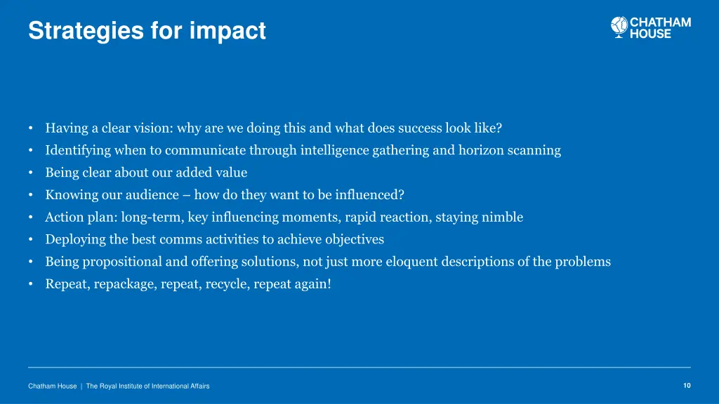 strategies for impact