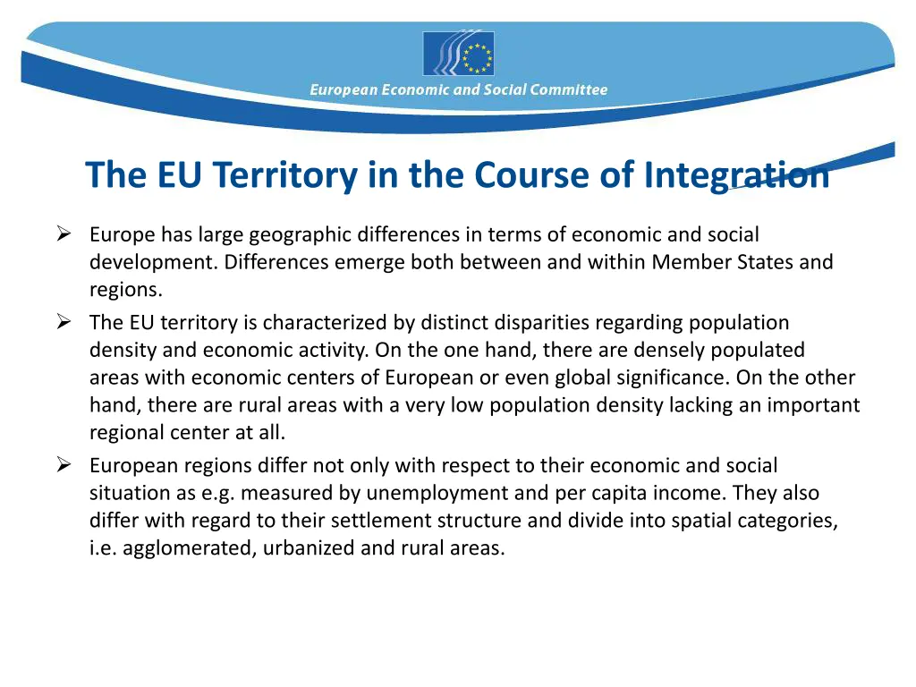 the eu territory in the course of integration