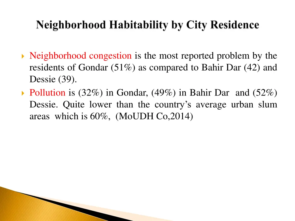 neighborhood congestion is the most reported