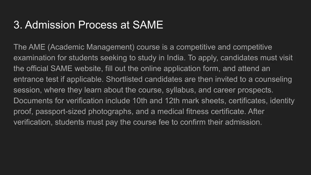 3 admission process at same