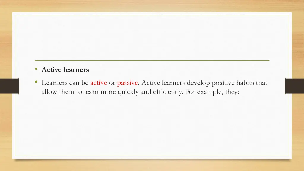 active learners learners can be active or passive