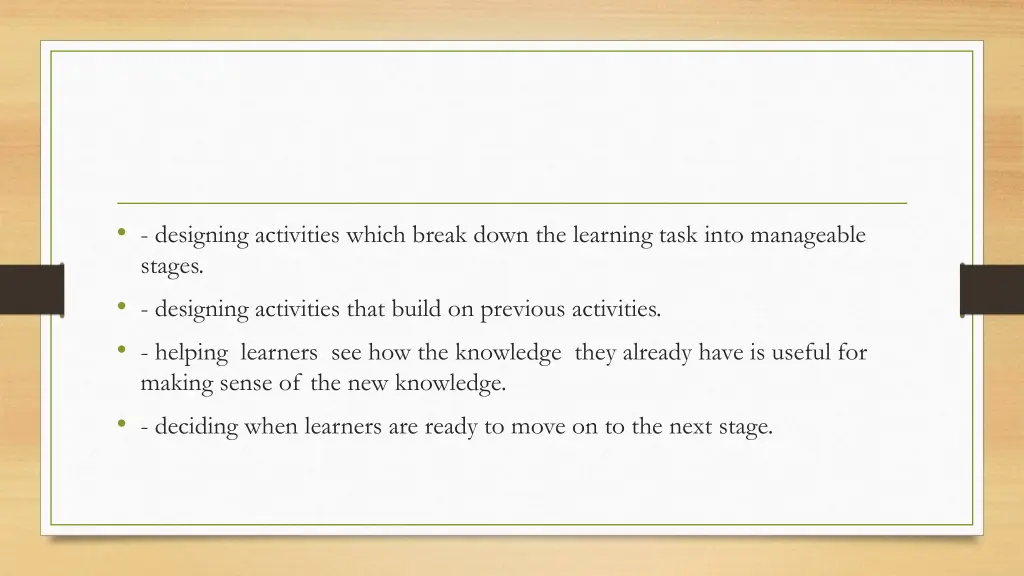 designing activities which break down