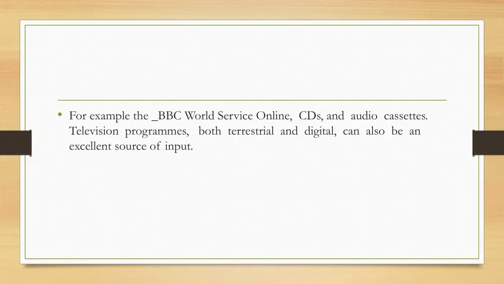 for example the bbc world service online