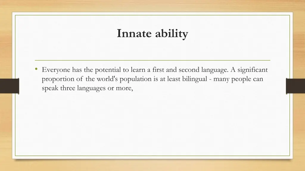innate ability