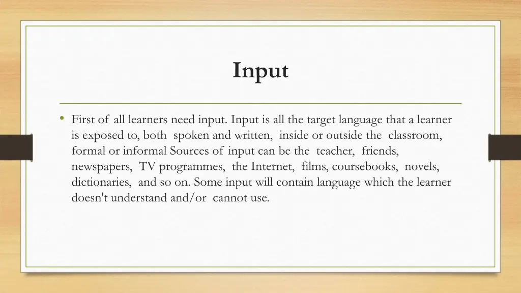 input