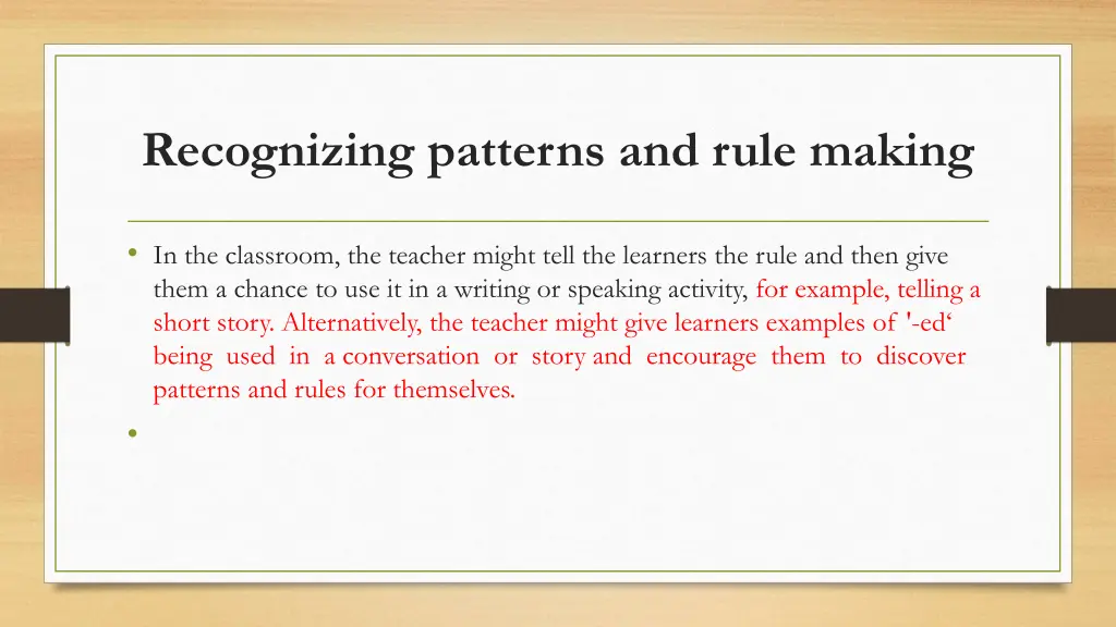 recognizing patterns and rule making 1