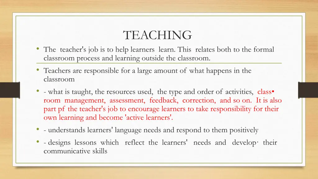 teaching
