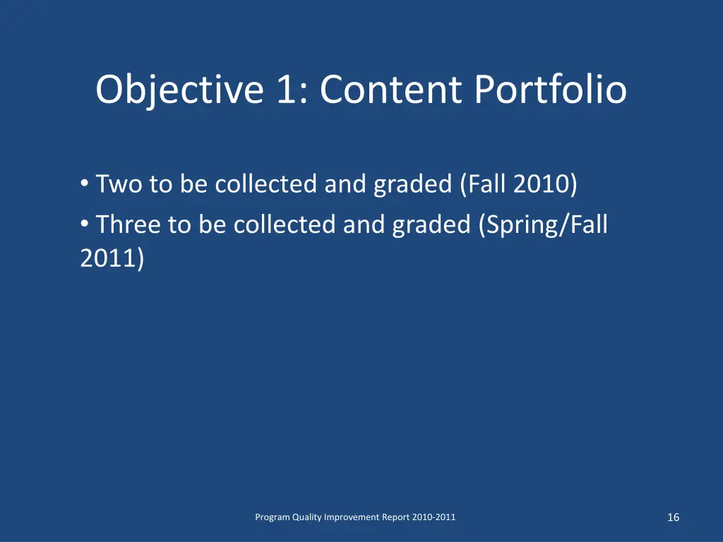 objective 1 content portfolio