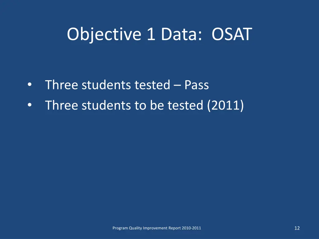 objective 1 data osat