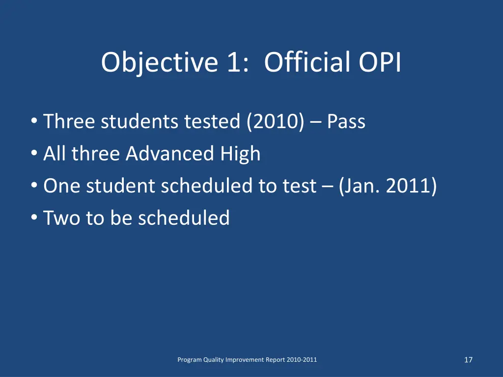 objective 1 official opi