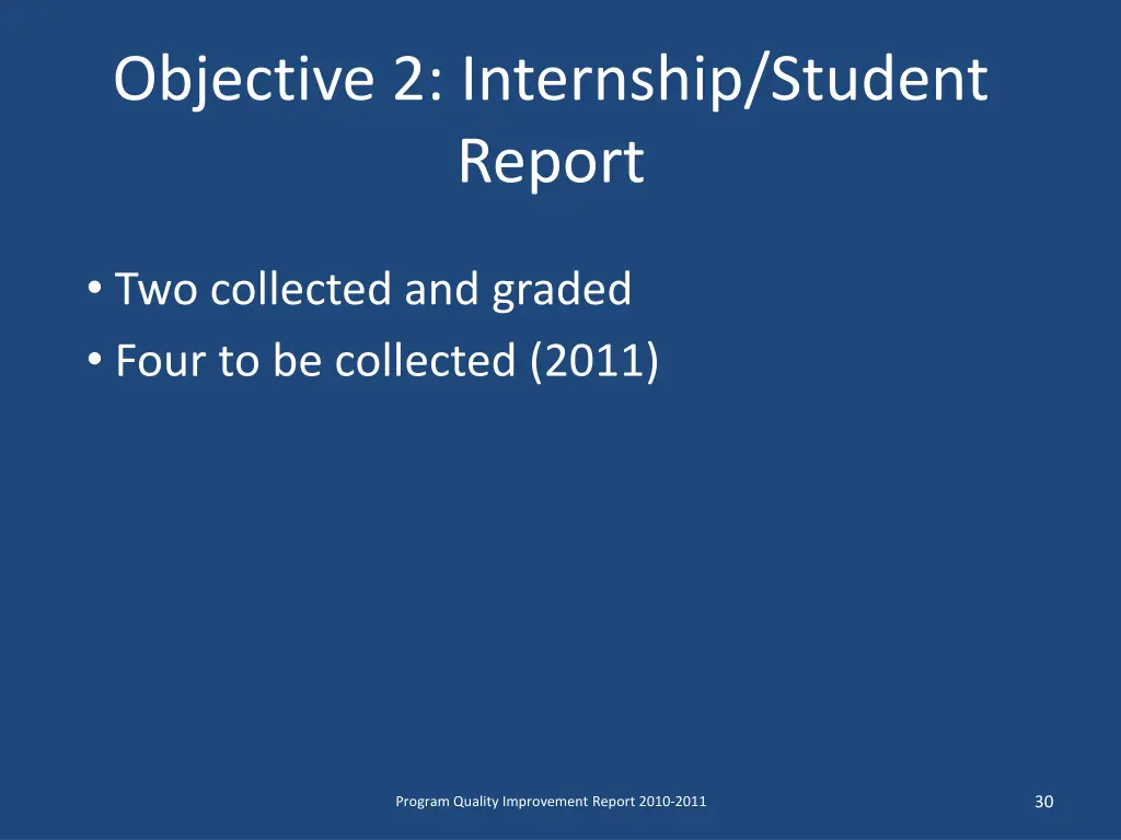 objective 2 internship student report