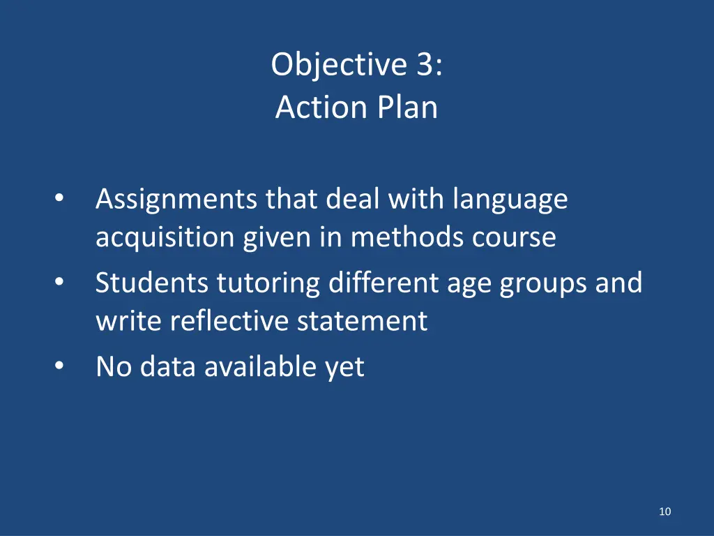objective 3 action plan
