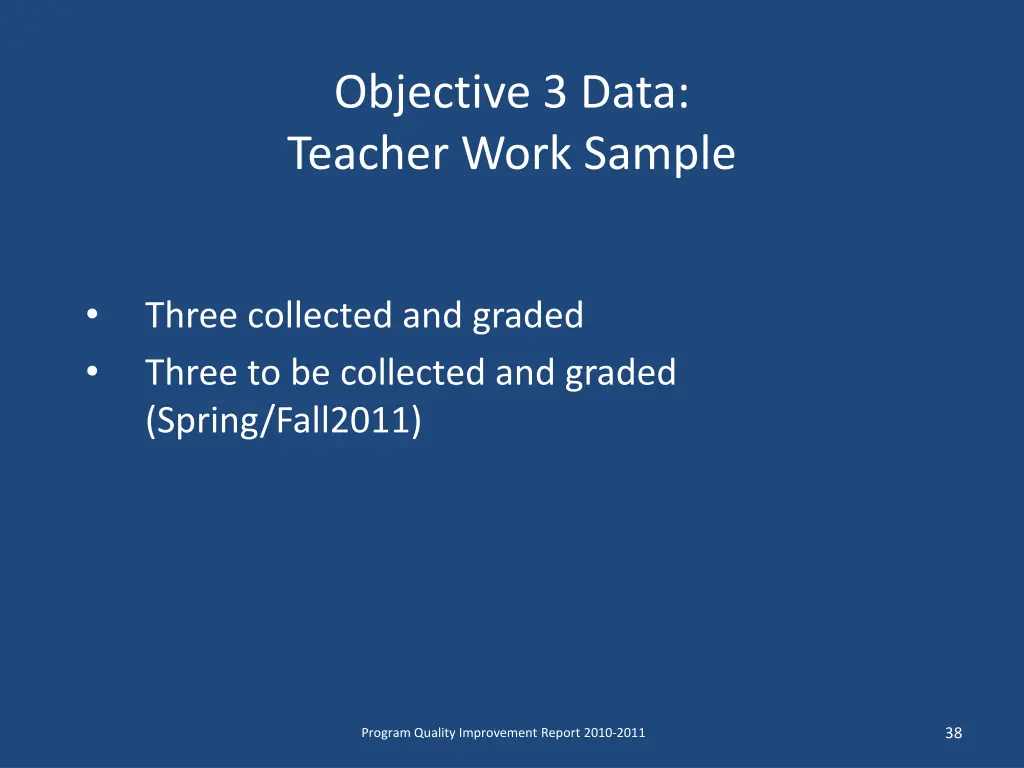 objective 3 data teacher work sample