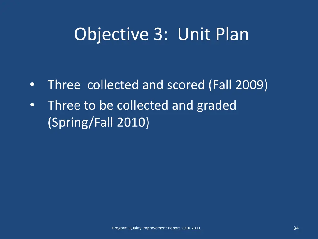 objective 3 unit plan