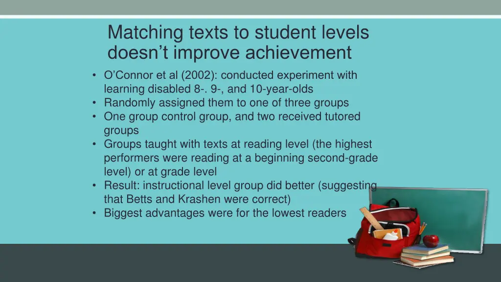 matching texts to student levels doesn t improve 6