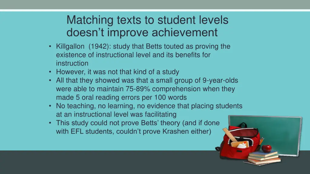 matching texts to student levels doesn t improve
