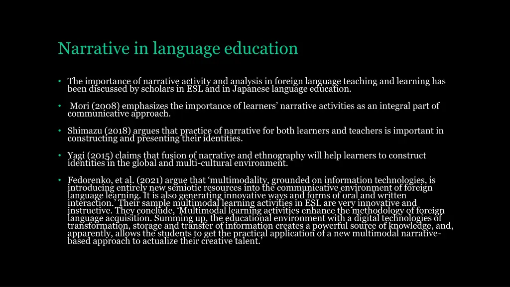 narrative in language education