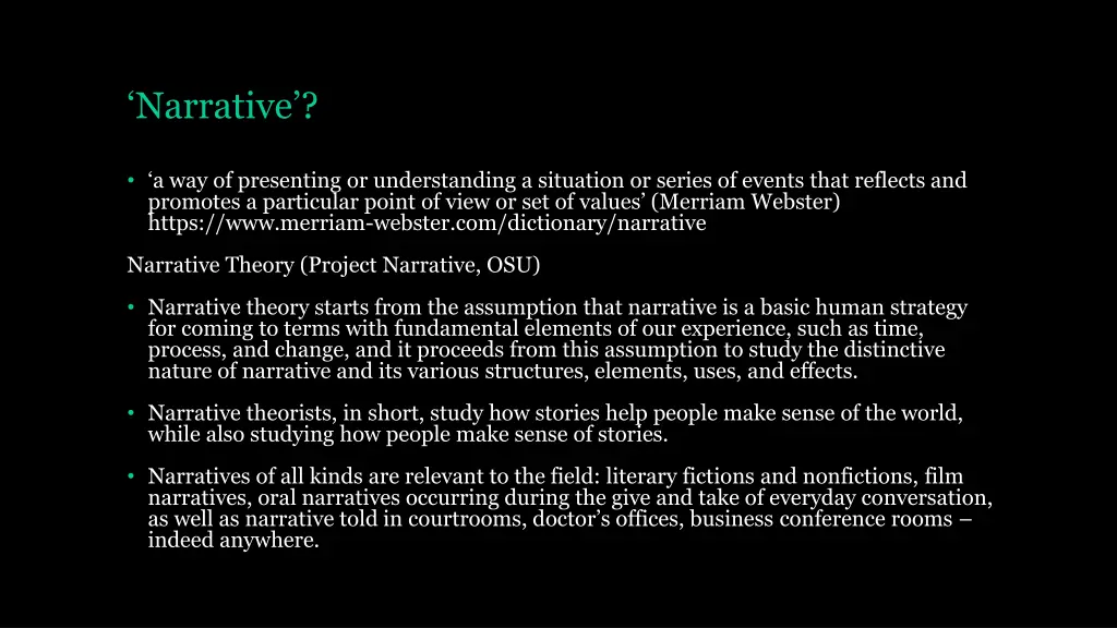 narrative