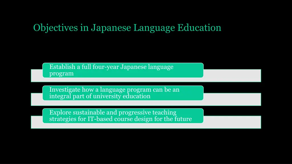 objectives in japanese language education
