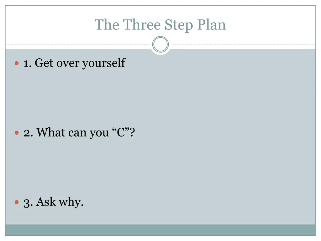 the three step plan