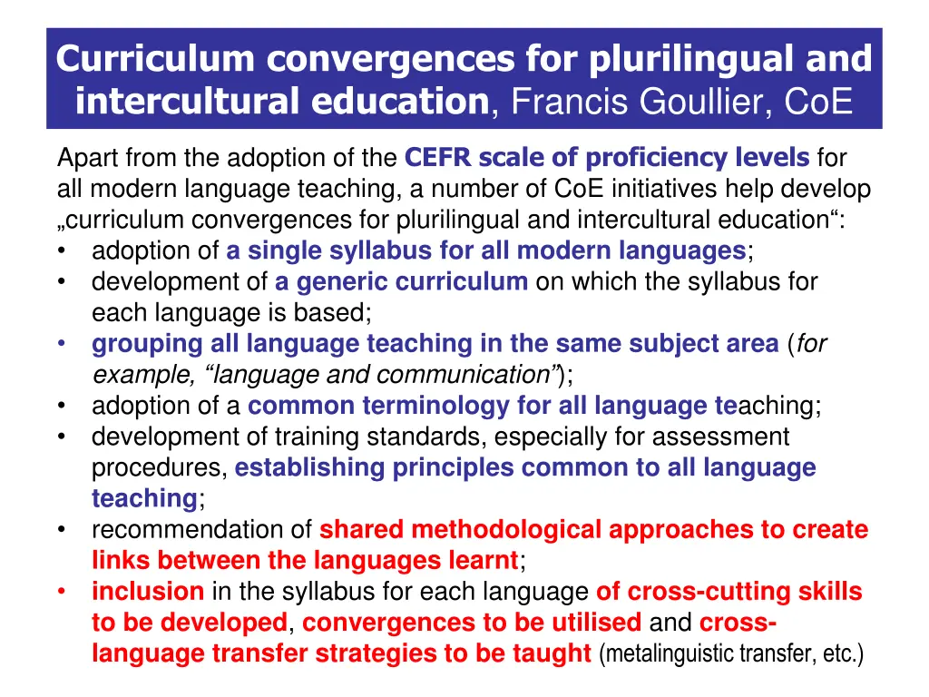 curriculum convergences for plurilingual