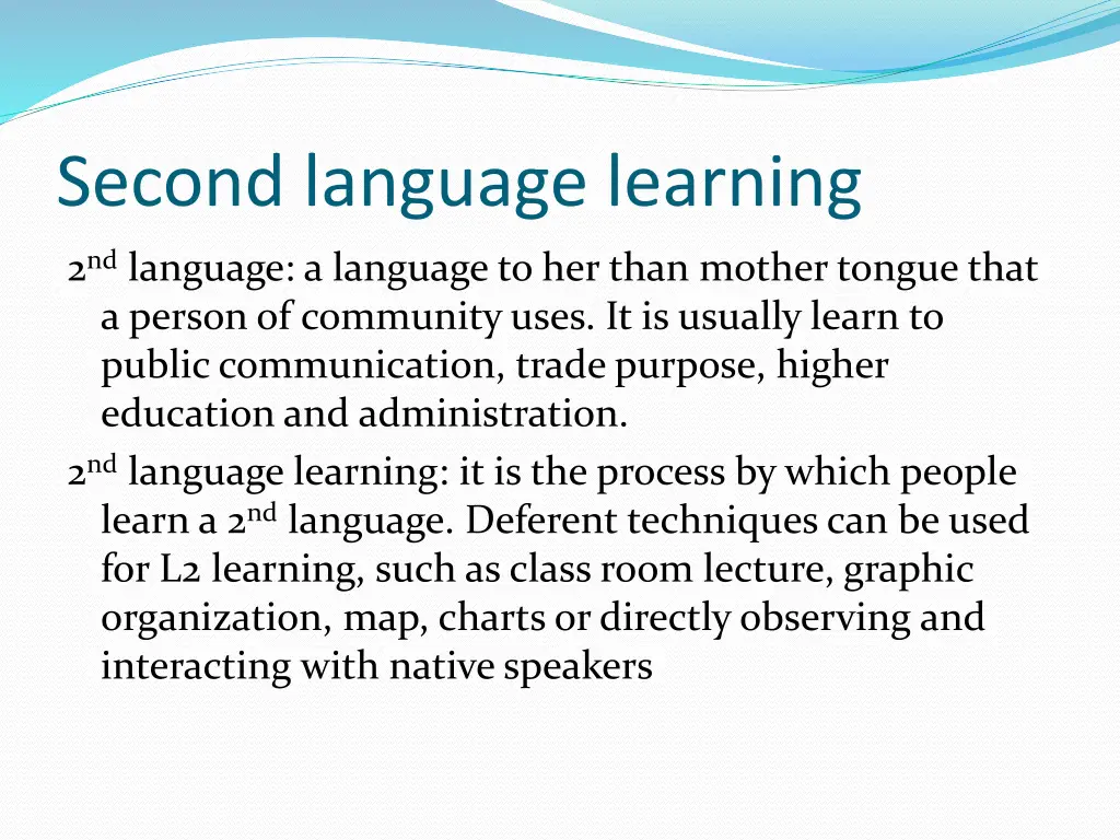 second language learning