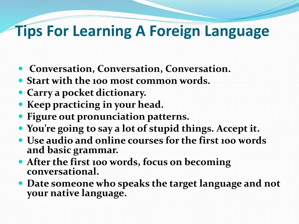 tips for learning a foreign language