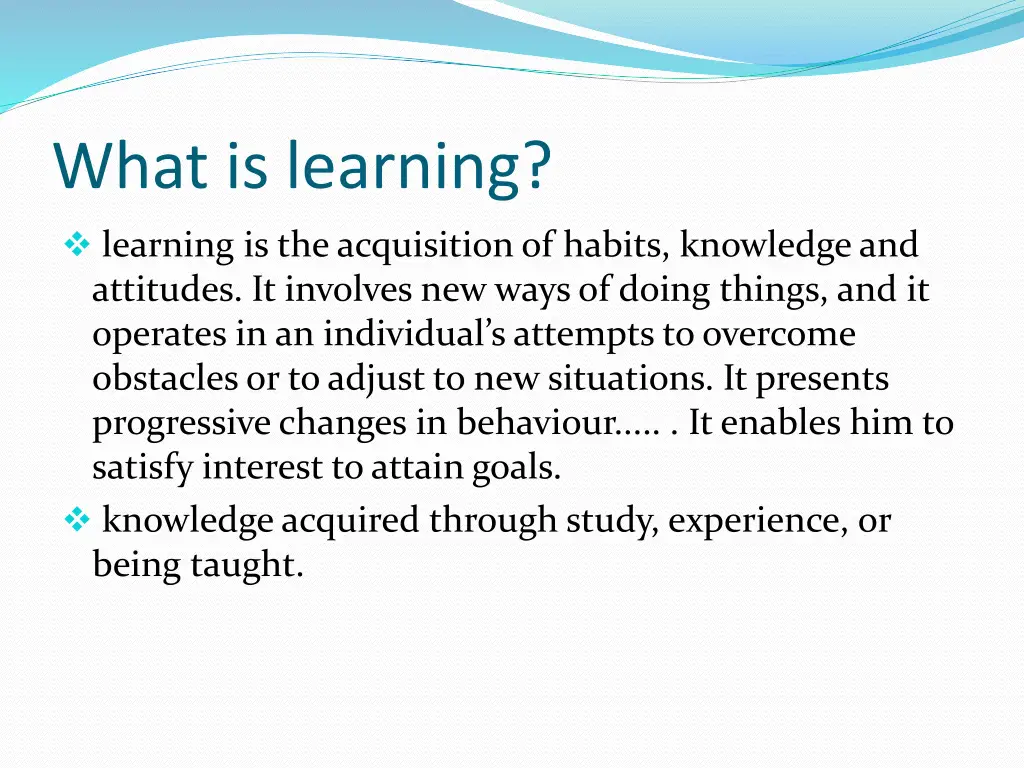 what is learning