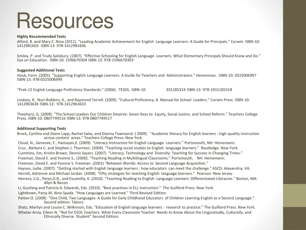 resources highly recommended texts alford