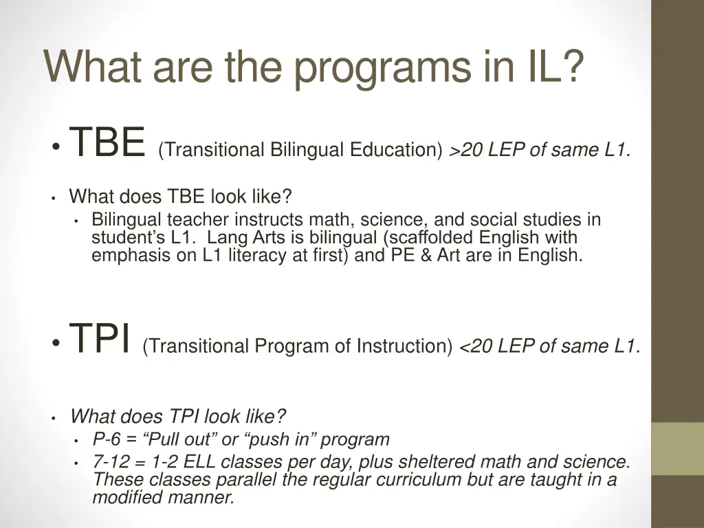 what are the programs in il