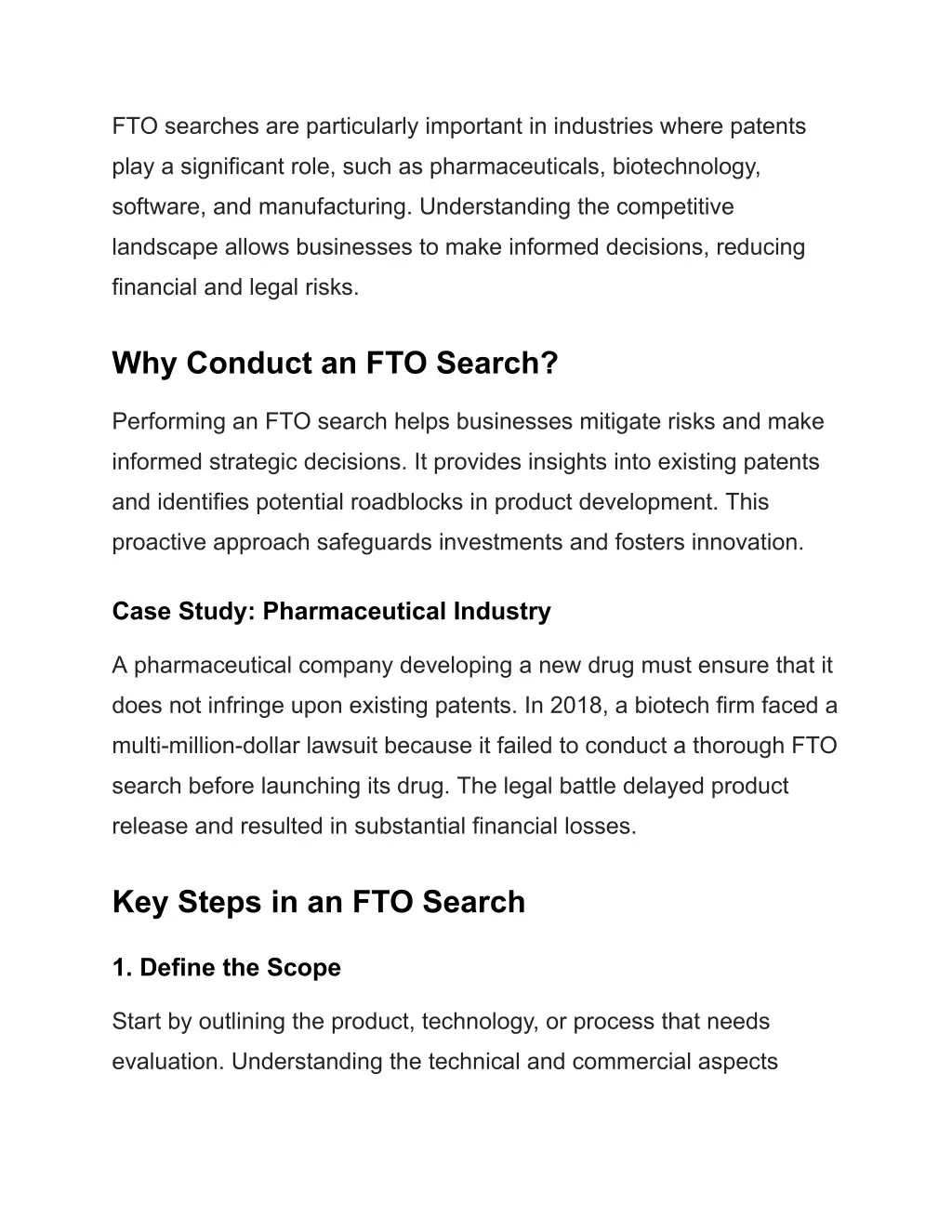 fto searches are particularly important
