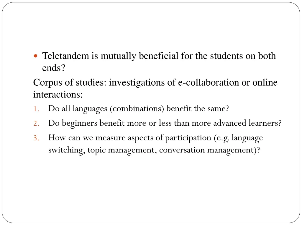 teletandem is mutually beneficial