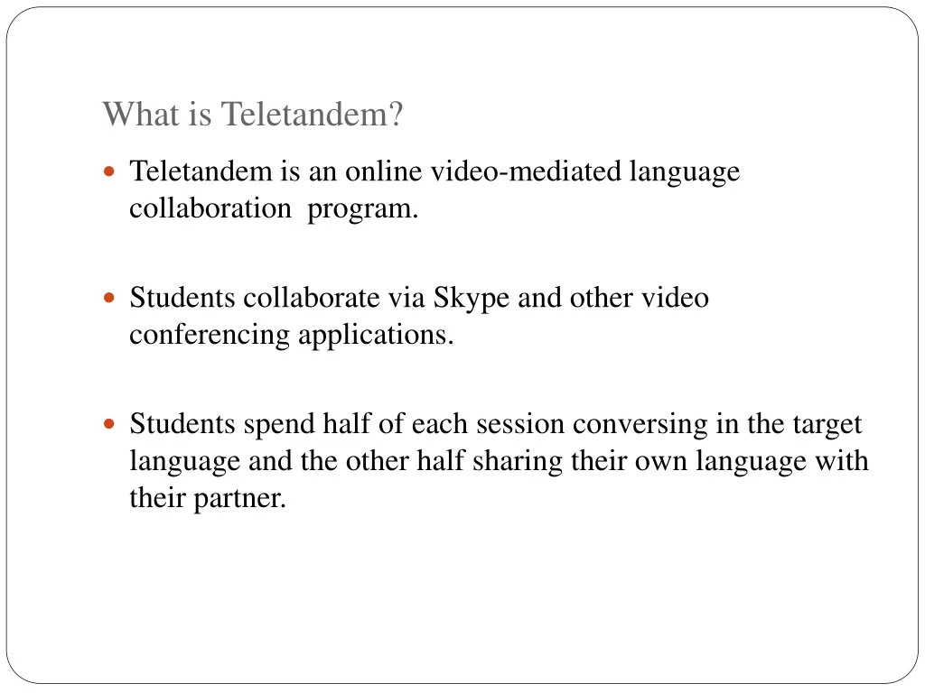 what is teletandem