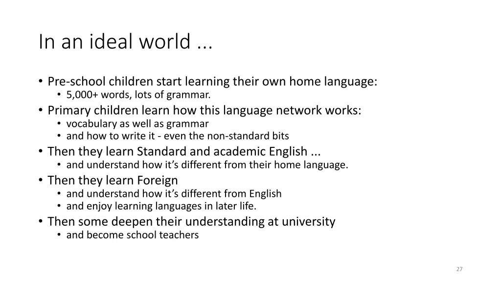 in an ideal world