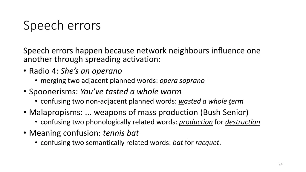 speech errors