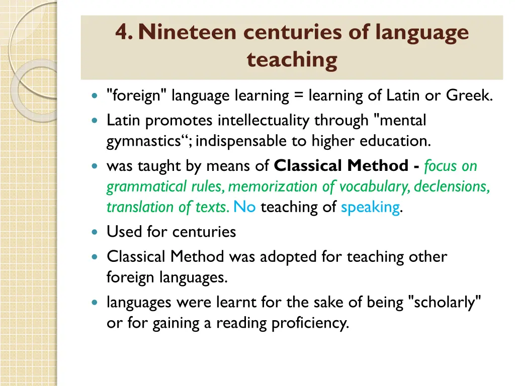 4 nineteen centuries of language teaching