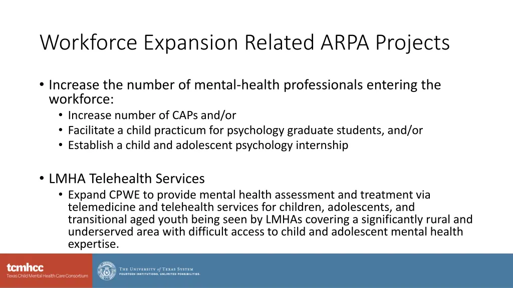 workforce expansion related arpa projects